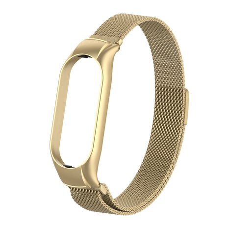 Strap-it® Strap-it Xiaomi Mi Band 7 Milanese band (retro goud) Strap-it® Strap-it Xiaomi Mi Band 7 Milanese band (retro goud)