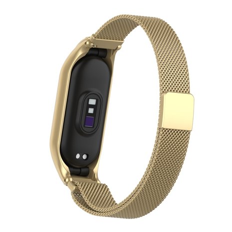 Strap-it® Strap-it Xiaomi Mi Band 7 Milanese band (retro goud) Strap-it® Strap-it Xiaomi Mi Band 7 Milanese band (retro goud)