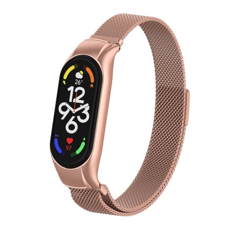 Strap-it® Strap-it Xiaomi Mi Band 7 Milanese band (rosé pink) Strap-it® Strap-it Xiaomi Mi Band 7 Milanese band (rosé pink)
