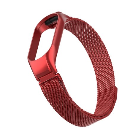 Strap-it® Strap-it Xiaomi Mi Band 7 Milanese band (rood) Strap-it® Strap-it Xiaomi Mi Band 7 Milanese band (rood)