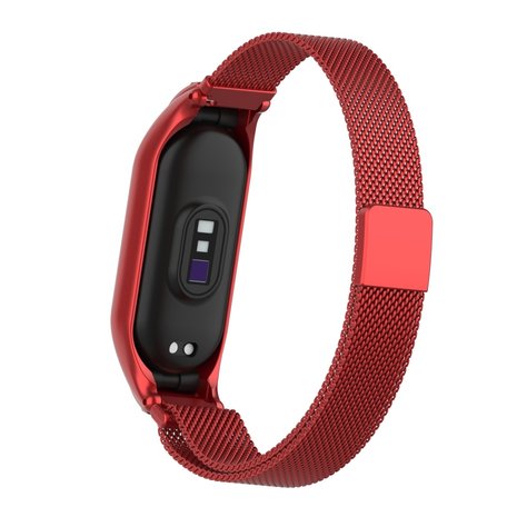 Strap-it® Strap-it Xiaomi Mi Band 7 Milanese band (rood) Strap-it® Strap-it Xiaomi Mi Band 7 Milanese band (rood)