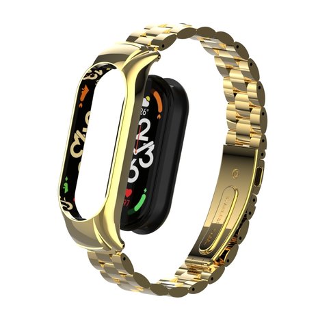 Strap-it® Strap-it Xiaomi Mi Band 7 stalen bandje (goud) Strap-it® Strap-it Xiaomi Mi Band 7 stalen bandje (goud)