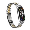Strap-it® Strap-it Xiaomi Mi Band 7 stalen bandje (zilver/goud) Strap-it® Strap-it Xiaomi Mi Band 7 stalen bandje (zilver/goud)
