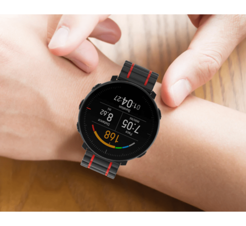 Strap-it® Strap-it OnePlus Watch sport gesp band (zwart/rood)