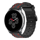 Strap-it® OnePlus Watch sport gesp band (zwart/rood)