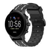 Strap-it® Fossil Gen 5 sport gesp band (zwart/wit)