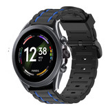 Strap-it® Fossil Gen 6 44mm sport gesp band (zwart/blauw) Strap-it® Fossil Gen 6 44mm sport gesp band (zwart/blauw)