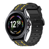 Strap-it® Fossil Gen 6 44mm sport gesp band (zwart/geel) Strap-it® Fossil Gen 6 44mm sport gesp band (zwart/geel)