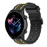 Strap-it® Amazfit GTR 3 (Pro) sport gesp band (zwart/geel)