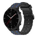 Strap-it® Amazfit GTR 2 sport gesp band (zwart/blauw)