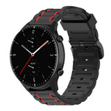Strap-it® Amazfit GTR 2 sport gesp band (zwart/rood)