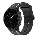 Strap-it® Amazfit GTR 2 sport gesp band (zwart/wit) Strap-it® Amazfit GTR 2 sport gesp band (zwart/wit)