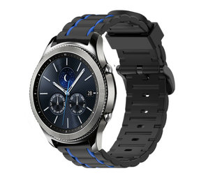 Strap-it® Samsung Gear S3 sport gesp band (zwart/blauw)