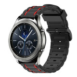 Strap-it® Samsung Gear S3 sport gesp band (zwart/rood)