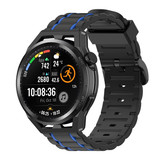 Strap-it® Huawei Watch GT Runner sport gesp band (zwart/blauw)