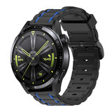 Strap-it® Huawei Watch GT 3 46mm sport gesp band (zwart/blauw)