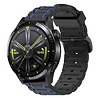 Strap-it® Strap-it Huawei Watch GT 3 46mm sport gesp band (zwart/blauw) Strap-it® Strap-it Huawei Watch GT 3 46mm sport gesp band (zwart/blauw)