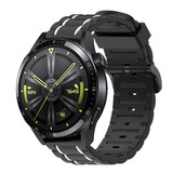 Strap-it® Huawei Watch GT 3 46mm sport gesp band (zwart/wit)