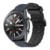 Strap-it® Samsung Galaxy Watch 3 45mm sport gesp band (zwart/blauw)