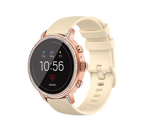 Strap-it® Fossil Gen 5e - 42mm siliconen bandje (beige)