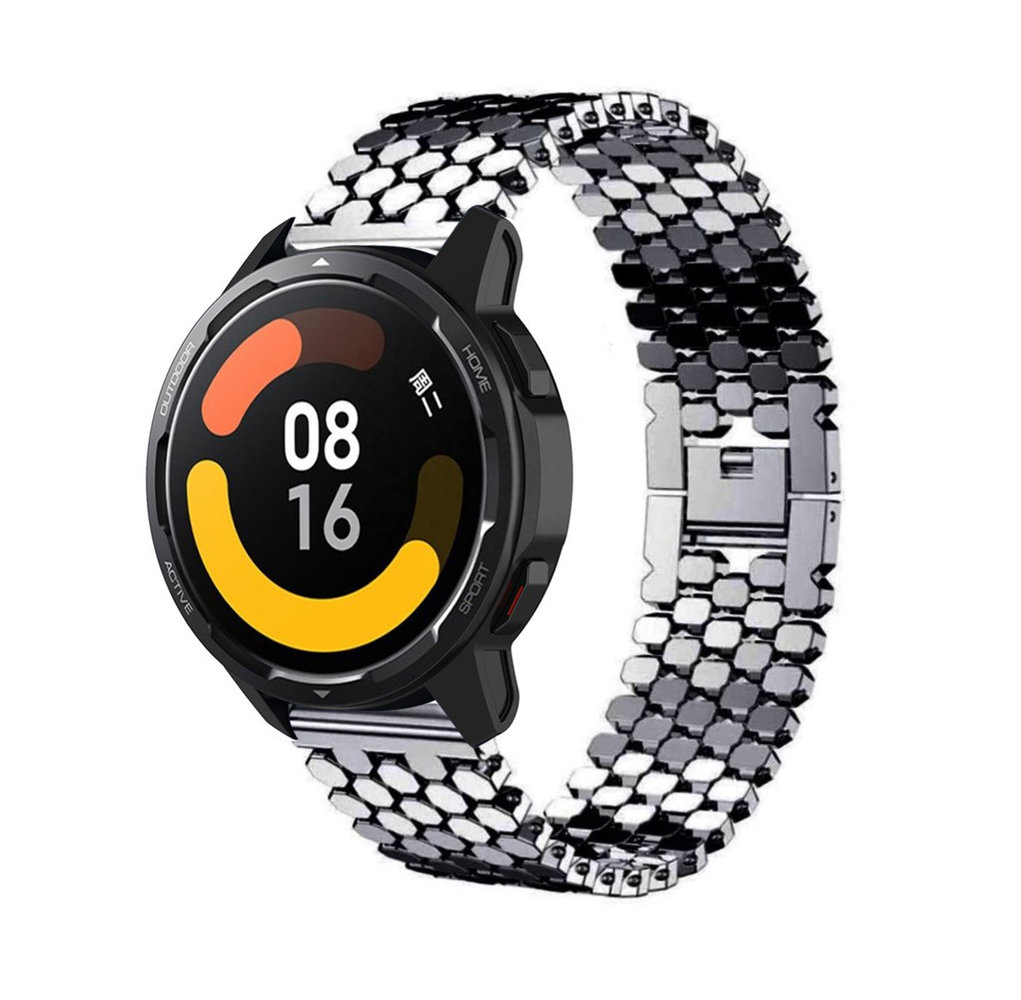 Strap-it® Strap-it Xiaomi Watch S1 stalen vis band (zwart)