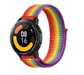 Strap-it® Xiaomi Watch S1 nylon band (regenboog)