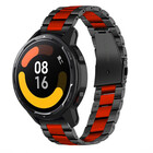 Strap-it® Strap-it Xiaomi Watch S1 stalen band (zwart/rood)