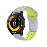 Strap-it® Xiaomi Watch S1 sport band (grijs/geel) Strap-it® Xiaomi Watch S1 sport band (grijs/geel)