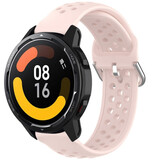 Strap-it® Xiaomi Watch S1 siliconen bandje met gaatjes (roze)