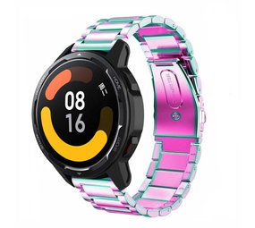 Strap-it® Xiaomi Watch S1 stalen band (regenboog)