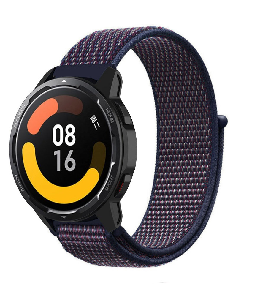 Strap-it® Strap-it Xiaomi Watch S1 nylon band (paars-blauw)