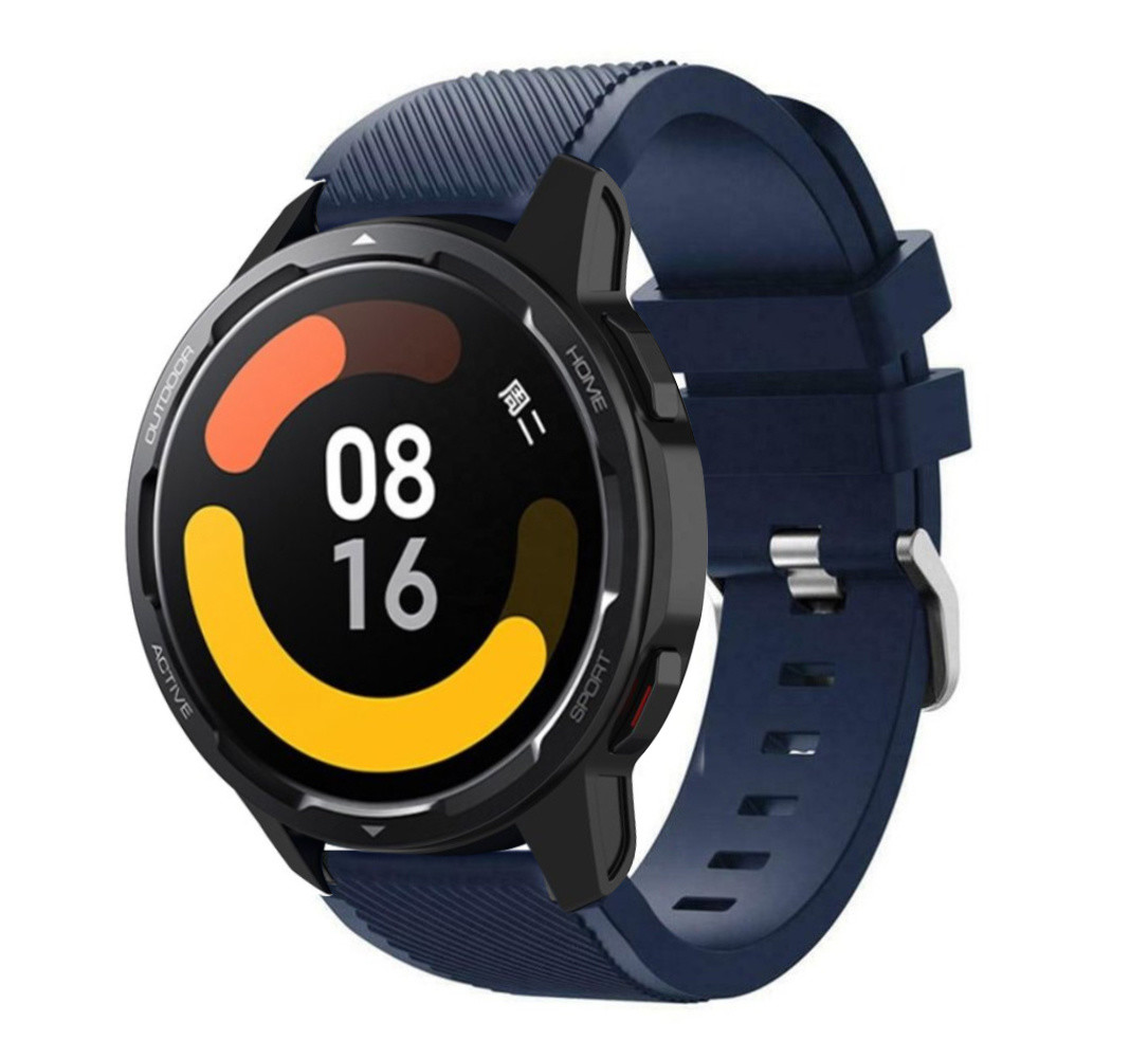 Strap-it® Strap-it Xiaomi Watch S1 siliconen bandje (donkerblauw)