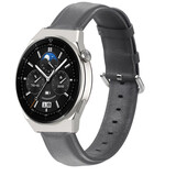 Strap-it® Huawei Watch GT 3 Pro 46mm leren bandje (donkergrijs)
