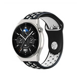 Strap-it® Huawei Watch GT 3 Pro 46mm sport band (zwart/wit)