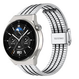 Strap-it® Huawei Watch GT 3 Pro 46mm roestvrij stalen band (zilver/zwart)