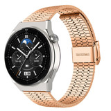 Strap-it® Huawei Watch GT 3 Pro 46mm roestvrij stalen band (rosé goud)