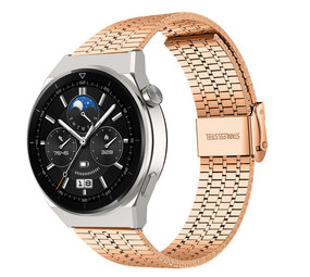 Strap-it® Huawei Watch GT 3 Pro 46mm roestvrij stalen band (rosé goud) Strap-it® Huawei Watch GT 3 Pro 46mm roestvrij stalen band (rosé goud)
