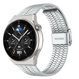 Strap-it® Huawei Watch GT 3 Pro 46mm roestvrij stalen band (zilver)