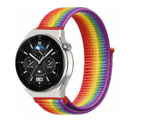 Strap-it® Huawei Watch GT 3 Pro 46mm nylon band (regenboog)