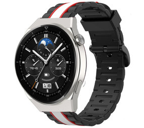 Strap-it® Huawei Watch GT 3 Pro 46mm Special Edition band (zwart/wit)