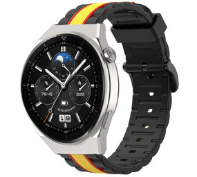 Strap-it® Huawei Watch GT 3 Pro 46mm Special Edition band (zwart/geel)