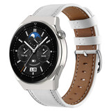Strap-it® Huawei Watch GT 3 Pro 46mm bandje leer (wit)