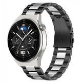 Strap-it® Huawei Watch GT 3 Pro 46mm stalen band (zwart/zilver)
