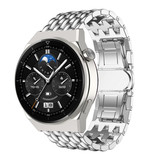 Strap-it® Huawei Watch GT 3 Pro 46mm stalen draak band (zilver) Strap-it® Huawei Watch GT 3 Pro 46mm stalen draak band (zilver)