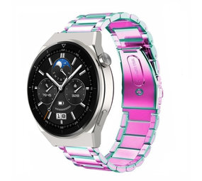 Strap-it® Huawei Watch GT 3 Pro 46mm stalen band (regenboog)