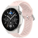 Strap-it® Huawei Watch GT 3 Pro 46mm siliconen bandje met gaatjes (roze)