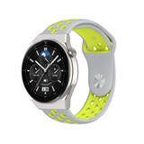Strap-it® Huawei Watch GT 3 Pro 46mm sport band (grijs/geel)