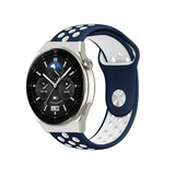 Strap-it® Huawei Watch GT 3 Pro 46mm sport band (blauw/wit)