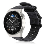 Strap-it® Huawei Watch GT 3 Pro 46mm nylon gesp band (zwart)