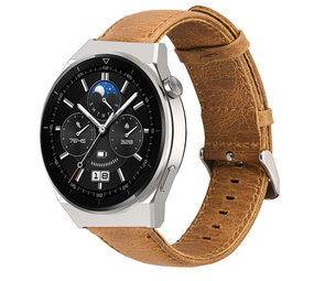 Strap-it® Huawei Watch GT 3 Pro 46mm leren band (bruin) Strap-it® Huawei Watch GT 3 Pro 46mm leren band (bruin)